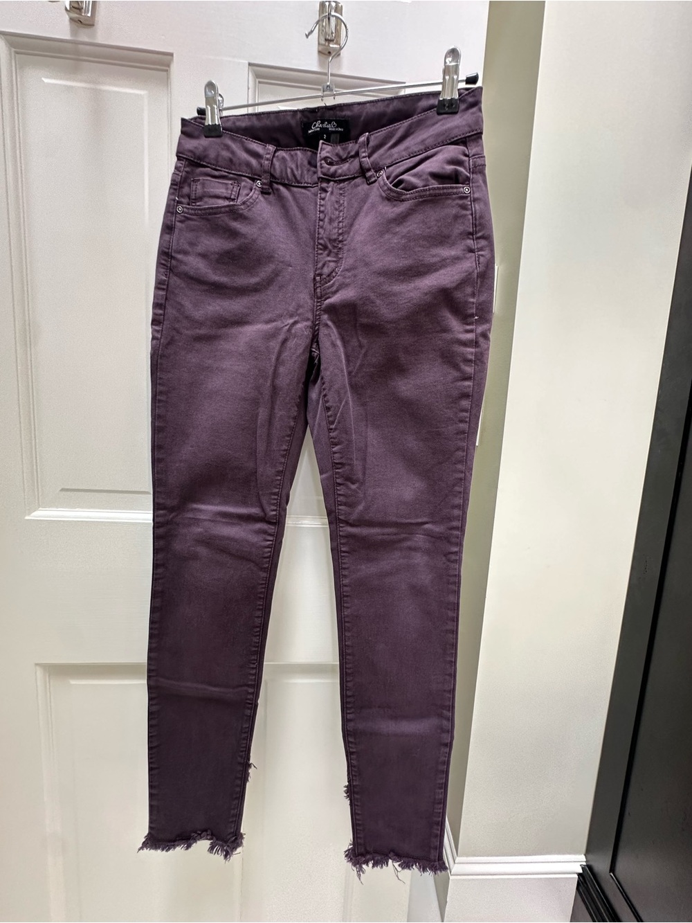 Charlie B Skinny Jeans Sz 2 Plum Raw Hem
